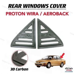 PROTON Wira / Aeroback Rear Side 3D Carbon Style Window Triangle Mirror Cover Protector Casing