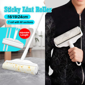 【SG Seller Fast Delivery】 Retractable Dust Hair Roller Stick Lint Roller Mop with Extendable Rod Adjustable Dust Remover Sticky Lint Roller For Cleaning Carpet Floor Hair Pet Fur