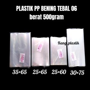 plastik PP bening tebal 06 ukuran 25×60 25×65 30×70 30×50 30×60 35×65 35×50 35×70 35×75 35×85 plastik kemasan Snack || plastik bening || kantong plastik