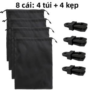 Chống Gió Ngoài Trời Rèm Cửa Kẹp 4/8/16/24 Bộ Có Trọng Số Túi Nơ Cho Hiên Nhà Sân Thượng Hiên Vọng Lâu Sân Tinh Nhựa Không Dệt