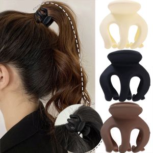 Pumpkin Grab for Hair Horsetail Heightening Hair Clips Frosted Color Hair Claw Clips Fixed Bang Hairpin Accessories