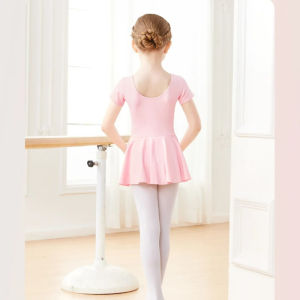 Sweet Integrated Tutu Leotard Soft Fabric Pink Dance Outfit Versatile Stage Casual Wear for Little and Big Girls Ballet Training