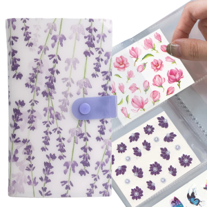 Nail Sticker Organizer Album Nail Art Decals Book Small Tattoo Stickers Sorted Storage Holder for Beauty Tools 120 Slots
