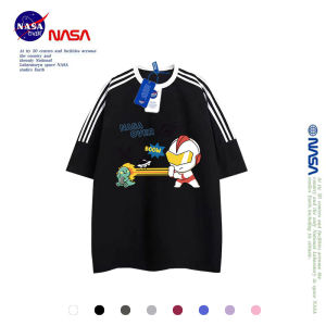 Cool NASA Ultraman Cartoon Short Sleeve Pure Cotton T-Shirt for Boys Trendy Spring Summer Kids Clothing Korean Style Top