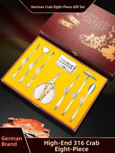 MONLEYTA | German Crab Eating Tool Eight-Piece Set Crab Clippers Crayfish Crackers Home Use Crab Cracking Tool Monleyta Brand X0605172227