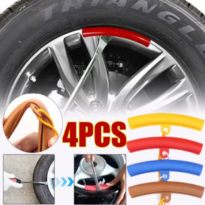 4PCS Car Tire Hub Rim Protective Cover Thickened Wear-Resistant Anti-Scratch Tire Rim Edge Protective Cover Tire Replacement Protection Tool