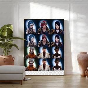 Bandai | Liên Minh Huyền Thoại Arcane II Jinx & Vi Nhân Vật Anime Poster Tranh Canvas Nghệ Thuật Treo Tường Phong Cách Hiện Đại Trang Trí Nhà Quà Tặng
