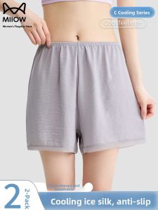 Miiow | Cat Woman Home Short Pants Women Summer Thin Ice Silk Base Layer Can Be Worn Outside Safety Pants Prevent Exposure Breathable Lace Sleepwear