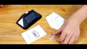 100 LED Solar Light Outdoor Solar Wall Lamp with Motion Sensor Solar 3 Modes Human Body Induction Wall Courtyard Solar Light