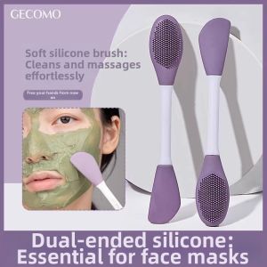 Silica Gel Soft Bristle Dual-Ended Facial Cleansing and Massage Brush