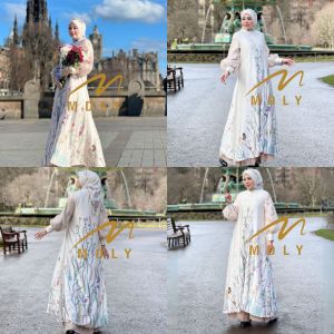 Best Seller (7.10) MDLY MARVELA FLEUR Baju Dress Gamis Wanita Muslimah Marvella Fleur By MDLY. Nazra Sha