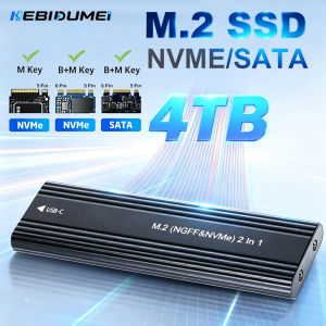 KEBIDUMEI 10Gbps Dual Protocol M.2 NVME SATA SSD Enclosure USB C Type A+C M2 SSD Case Fit M Key B+M Key Solid State Disk Adapter
