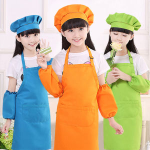 Kids Apron Set Painting Clothes Waterproof Kindergarten Kitchen Clothes Children Baking Art Baby Children Handmade