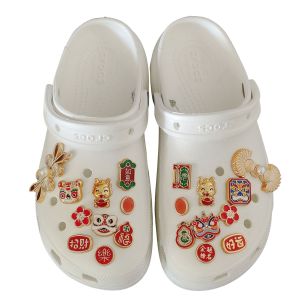 20Pcs Chinese Style Crocs Jibbitz Charms Dragon and Lion Auspicious Attract Wealth and Treasure Detachable Integrated Shoe Buckle Decoration for Crocs