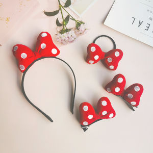 Classic Polka Dot Minnie Butterfly Knot Hair Clip: Perfect Amusement Park Headwear