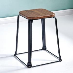 Space-Saving Thickened Iron Leather Padded Stool