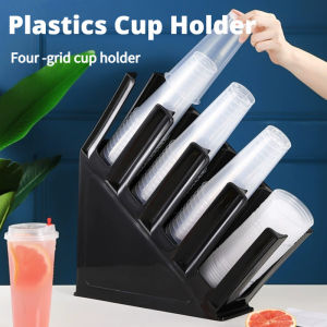 Milk Tea Cup Holder 4 Layers-Cup Stand Cup Rack Plastic Cup Holder For Coffee Shop Restaurant Bar Integrated Taker Cup Divider