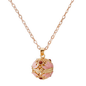 Gradient Cloisonne Aromatherapy Hollow Cage Necklace Essential Oil Diffuser Locket Pendant Music Ball Simple Women Jewelry Gift
