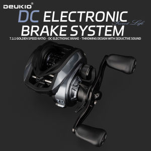 DEUKIO New DC Fishing Wheels Carp Electric Baitcasting Reels 6+1BB 7.1:1 Gear Ratio Saltwater Casting Reels