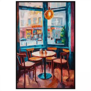 Tranh decor quán cafe. Tranh treo tường dán tường sơn dầu canvas trang trí. CGI-2086