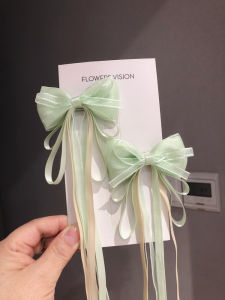 Childrens Traditional Chinese Hanfu Hair Accessories Long Sash Butterfly Knot Girls Hair Clips Toddler Girls Headwear