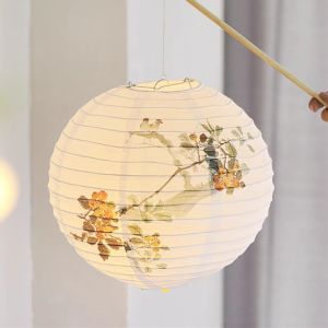 Chinese New Year Mid-Autumn Festival Decorative Lantern Glowing round Paper Lantern Japanese Style Handheld Hanfu Lighting