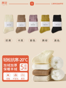 Thickened Woolen Womens Socks Winter Warm Cotton Fleece Lined Sleeping Socks Postpartum Month Supply Mid-Calf Thick Socks