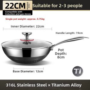RONGCHUAN | Stainless Steel Titanium Honeycomb Non-stick Frying Pan