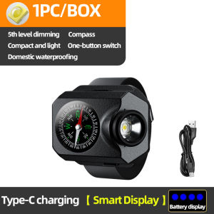 other | LED Portable Watch Light Flashlight Torch Wrist Light USB Rechargeable Emergency Light Outdoor 4 Modes For Sport With Compass