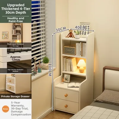 Storage Nightstand Bookshelf Shelf Bedside Cabinet