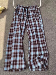 Quần Ống Đứng Kẻ Caro Mỏng Mùa Hè Cho Nam Cleanfit Phong Cách Lười Biếng Quần Dài Thường Ngày Ống Thẳng Quần Dài Thoáng Khí