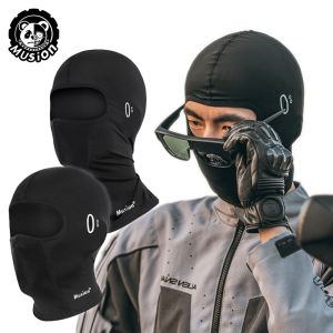Musion Cycling Helmet Balaclava with Glasses Hole Motorcycle Full Face Mask Sun Protection Ice Silk Biker Headgear Breathable