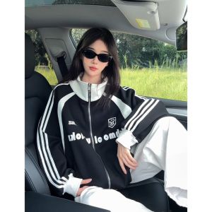 NANSSE | Stand-up Collar American Stripes Jacket Student Trendy Wear