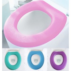 Washable Toilet Seat Cover Waterproof Paste Type EVA Toilet Lid Cover Portable Toilet Covers Bathroom Accessories