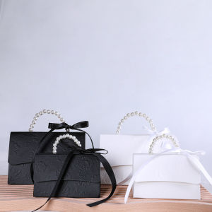 10pcs Portable Party Wedding Gift Box Pearl Ribbon Candy Chocolate Handmade Candle Box DIY Party Birthday Decoration Supplies