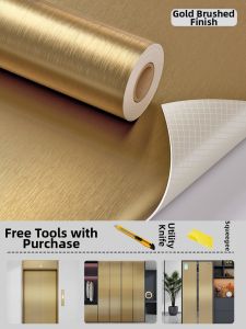 O Margo | Self-adhesive Waterproof Gold Stainless Steel Texture Remodeling Film Sticker
