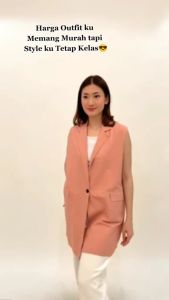 Nhm Rompi Cardigan Wanita Mixy Katun Linen Formal Casual Vest Outwear