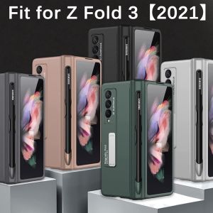 Kes Engsel Magnetik Magnetic Hinge Case for Samsung Galaxy Z Fold 3 5G  Fold 4 5 6 PC Cover Anti-knock luxury Cases  With Pen Slot