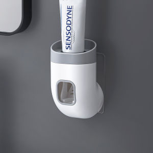 Automatic Toothpaste Squeezer Set Wall-Mounted Bathroom Lazy No-Punching Toothbrush Storage Rack Household Cleaning Tools