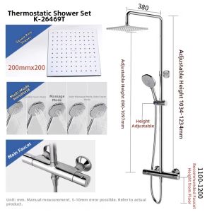 Kohler | Thermostatic Brass Rain Shower Set for Bathroom