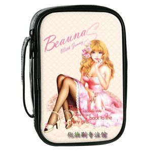 BEAUNAS PU Leather Makeup Brush Bag Portable Cosmetic Tool Kit Zipper Storage Short Handle Normal Size Other Brands