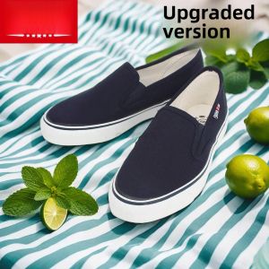 Warrior Mens Shoes Spring Sneaker Mens Slip-on Womens Canvas Shoes Flat Bottom Lazy Shoes White Shoes Casual Shoes Work Shoes