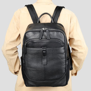 กระเป๋าเป้สะพายหลังผู้ชายหนังวัวแท้ น้ำหนักเบา ความจุขนาดใหญ่ กระเป๋านำคอมพิวเตอร์สำหรับเดินทางธุรกิจ กระเป๋าสะพายไหล่แบบอเนกประสงค์ กระเป๋าสะพายข้างแบบอเนกประสงค์