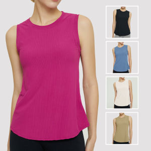 Womens Fitness Tank Top Summer Breathable Quick Dry Casual Sleeveless Yoga Sportswear Loose Fit Long Length Running T-Shirt