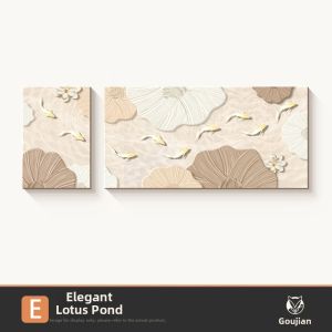LTNS | Minimalist Auspicious Fish Decorative Painting for Living Room Background Wall