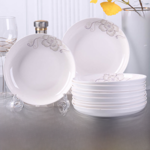 10-Piece Ceramic Plate Set 7/8-Inch Dinner Plates Dishware Combination Home Use Large Size Dinner Plates Cartoon Anime Pattern