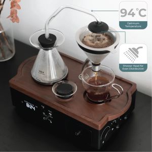 Black Barisieur Tea & Coffee Maker with Built-In Alarm Clock (220V-240V)