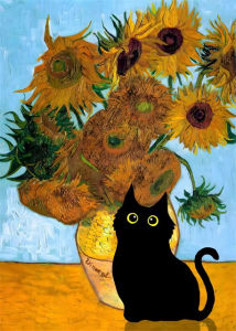 Bộ Tranh Kim Cương 5D Van Gogh Đêm Đầy Sao Cùng Mèo & Hoa Loa Kèn Monet Bộ Dụng Cụ Tranh Ghép Đầy Đủ Quà Tặng Cho Người Yêu