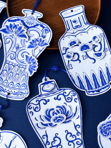 Blue And White Porcelain Flower Vase Coloring Cards Handmade Art Materials for Kindergarten Children Primary School Students