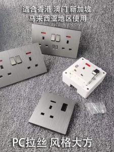 Bộ Công Tắc Ổ Cắm Điện Kiểu Anh 13a Bề Mặt Đèn Gia Đình Tường Đèn Điện Thoại Di Động Không Khung Mạ Crom Màu Xám